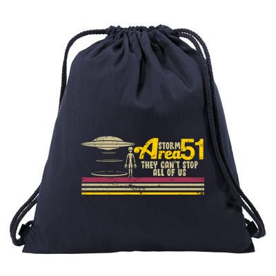 Vintage Storm Area 51 They Can't Stop All Of Us Drawstring Bag