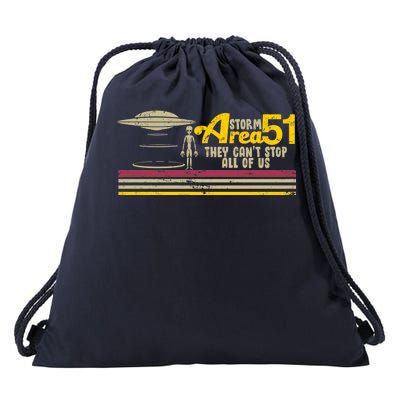 Vintage Storm Area 51 They Can't Stop All Of Us Drawstring Bag