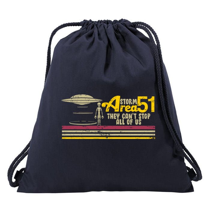 Vintage Storm Area 51 They Can't Stop All Of Us Drawstring Bag