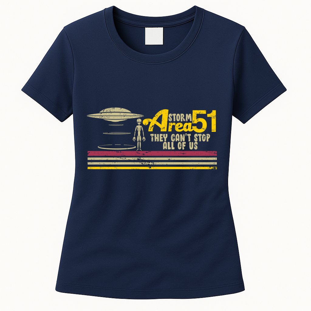 Vintage Storm Area 51 They Can't Stop All Of Us Womens T-Shirt