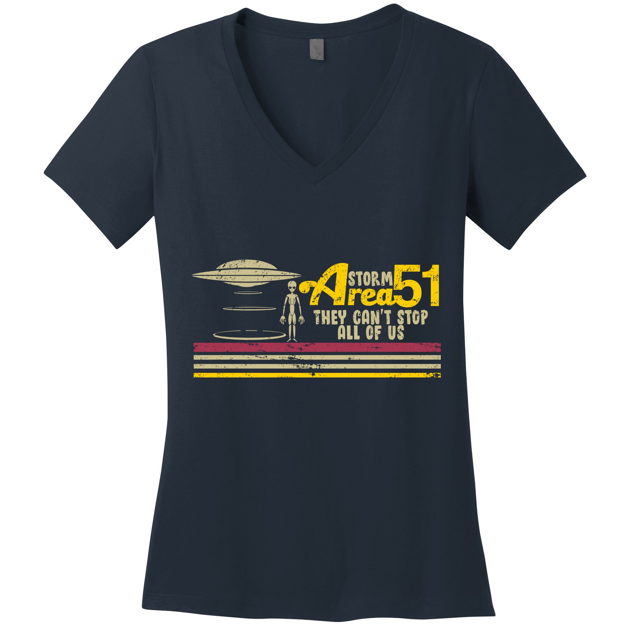 Vintage Storm Area 51 They Can't Stop All Of Us Women's V-Neck T-Shirt