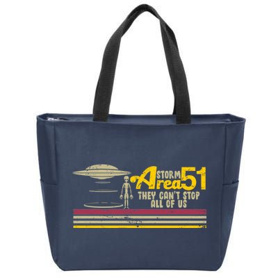 Vintage Storm Area 51 They Can't Stop All Of Us Zip Tote Bag