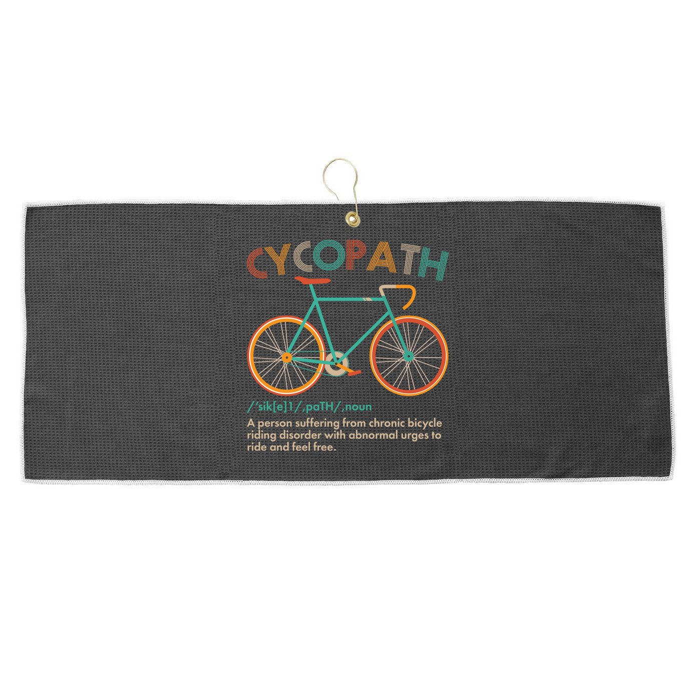 Vintage Style Colors Cycopath Definition  Large Microfiber Waffle Golf Towel