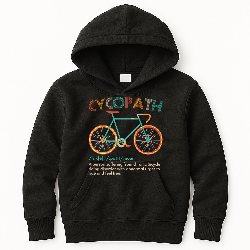 Vintage Style Colors Cycopath Definition  Kids Hoodie