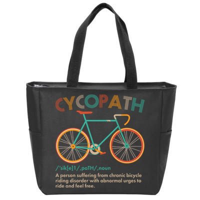 Vintage Style Colors Cycopath Definition  Zip Tote Bag