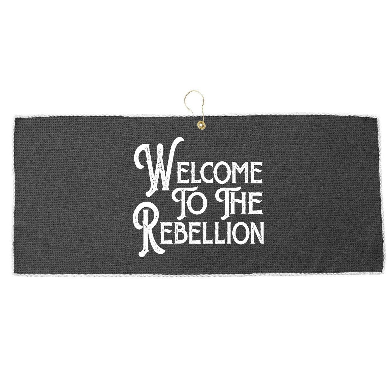 Vintage Style Welcome To The Rebellion Large Microfiber Waffle Golf Towel