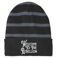 Vintage Style Welcome To The Rebellion Star Wars Striped Beanie with Solid Band