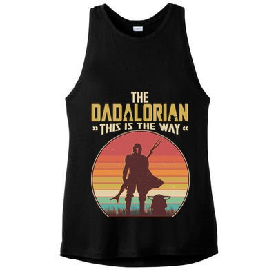 Vintage Styled The Dadalorian This Is the Way Ladies PosiCharge Tri-Blend Wicking Tank