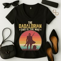 Vintage Styled The Dadalorian This Is the Way Women's V-Neck T-Shirt