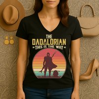 Vintage Styled The Dadalorian This Is the Way Women's V-Neck T-Shirt
