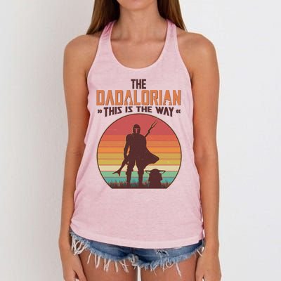 Vintage Styled The Dadalorian This Is the Way Women's Knotted Racerback Tank