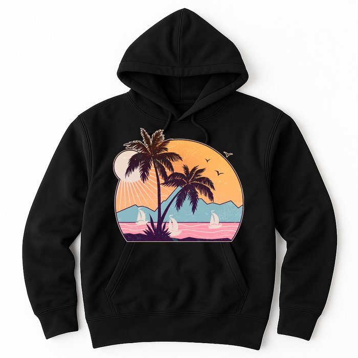 Vintage Summer Beach Emblem Hoodie