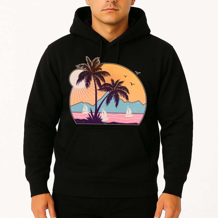 Vintage Summer Beach Emblem Hoodie
