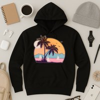 Vintage Summer Beach Emblem Hoodie