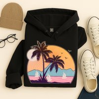 Vintage Summer Beach Emblem Hoodie