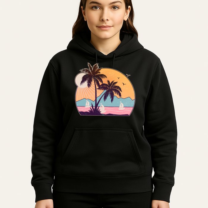 Vintage Summer Beach Emblem Hoodie