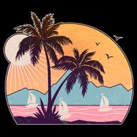 Vintage Summer Beach Emblem Hoodie