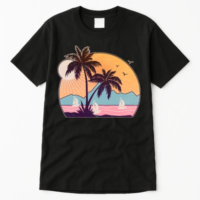 Vintage Summer Beach Emblem Tall T-Shirt