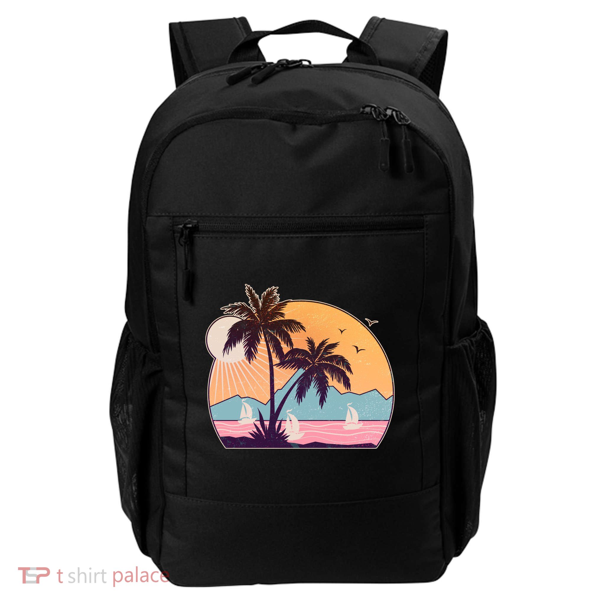 Vintage Summer Beach Emblem Backpack