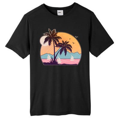 Vintage Summer Beach Emblem Tall Fusion ChromaSoft Performance T-Shirt