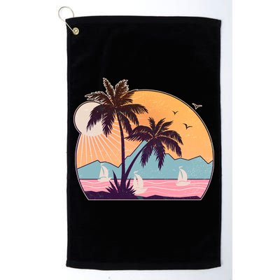 Vintage Summer Beach Emblem Golf Towel