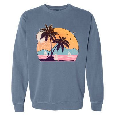 Vintage Summer Beach Emblem Garment-Dyed Sweatshirt