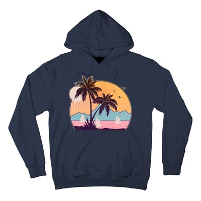 Vintage Summer Beach Emblem Hoodie