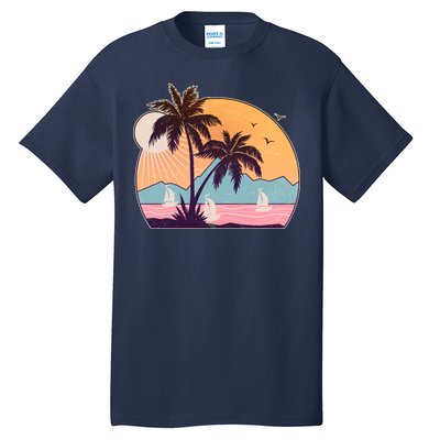 Vintage Summer Beach Emblem Tall T-Shirt