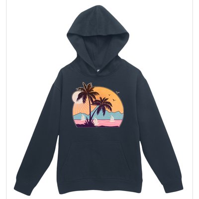 Vintage Summer Beach Emblem Urban Pullover Hoodie