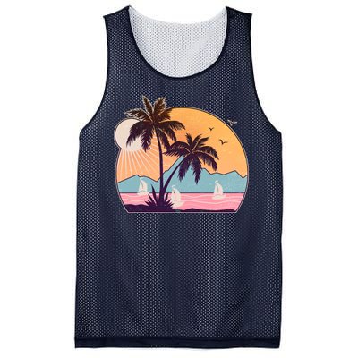 Vintage Summer Beach Emblem Mesh Reversible Basketball Jersey Tank