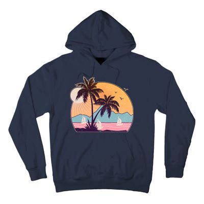 Vintage Summer Beach Emblem Tall Hoodie