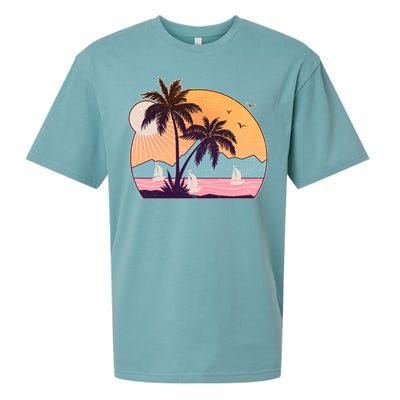 Vintage Summer Beach Emblem Sueded Cloud Jersey T-Shirt