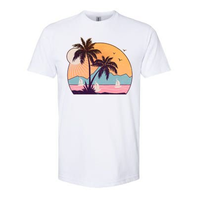 Vintage Summer Beach Emblem Softstyle CVC T-Shirt