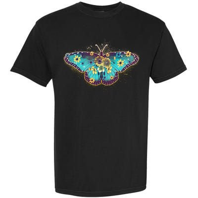 Vintage Summer Flower Floral Butterfly Garment-Dyed Heavyweight T-Shirt