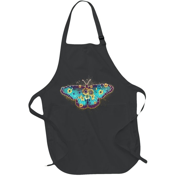Vintage Summer Flower Floral Butterfly Apron
