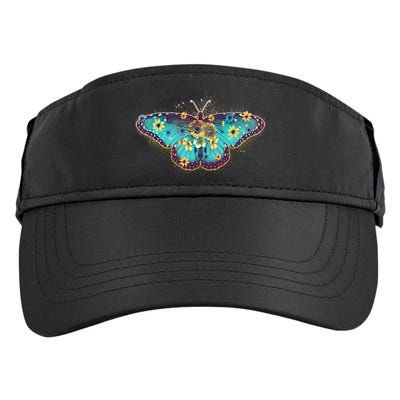 Vintage Summer Flower Floral Butterfly Adult Drive Performance Visor
