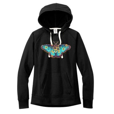 Vintage Summer Flower Floral Butterfly Women's Fleece Hoodie