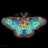 Vintage Summer Flower Floral Butterfly Flatbill Hat