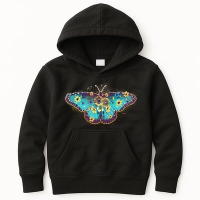 Vintage Summer Flower Floral Butterfly Kids Hoodie