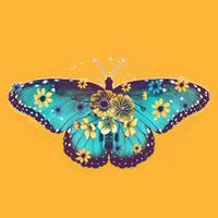 Vintage Summer Flower Floral Butterfly T-Shirt