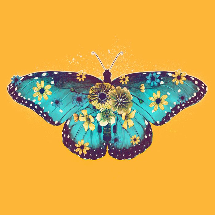 Vintage Summer Flower Floral Butterfly T-Shirt