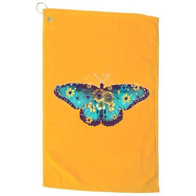 Vintage Summer Flower Floral Butterfly Golf Towel