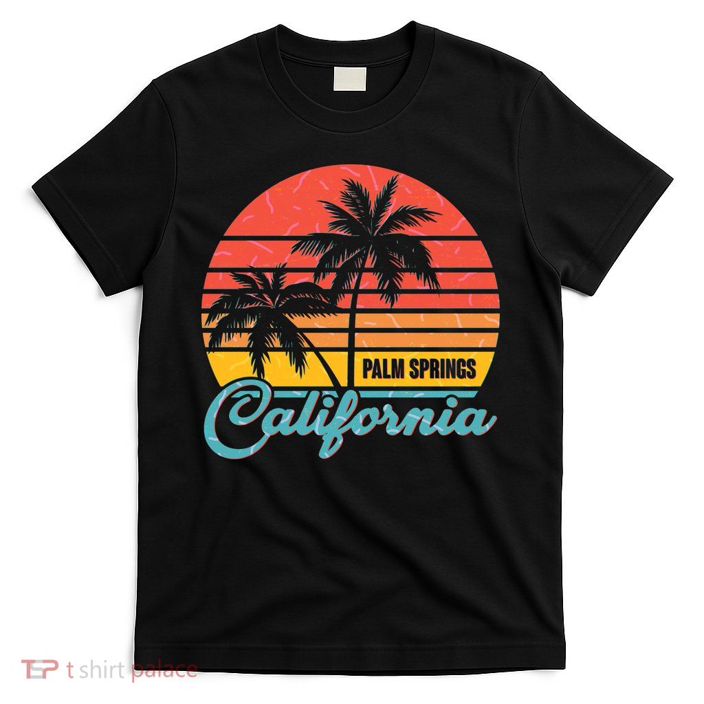 Vintage Sun Palm Trees Palm Springs California T-Shirt