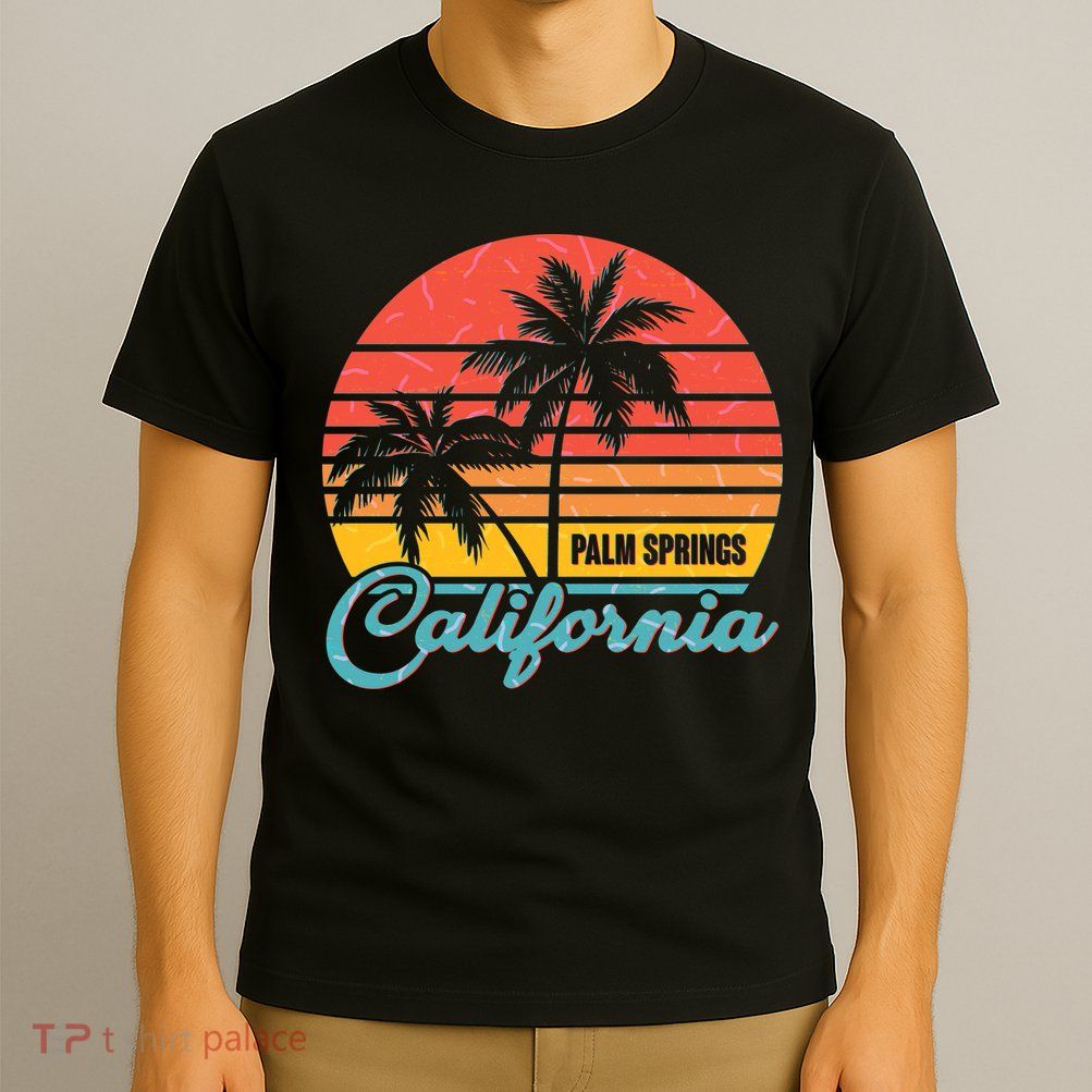 Vintage Sun Palm Trees Palm Springs California T-Shirt