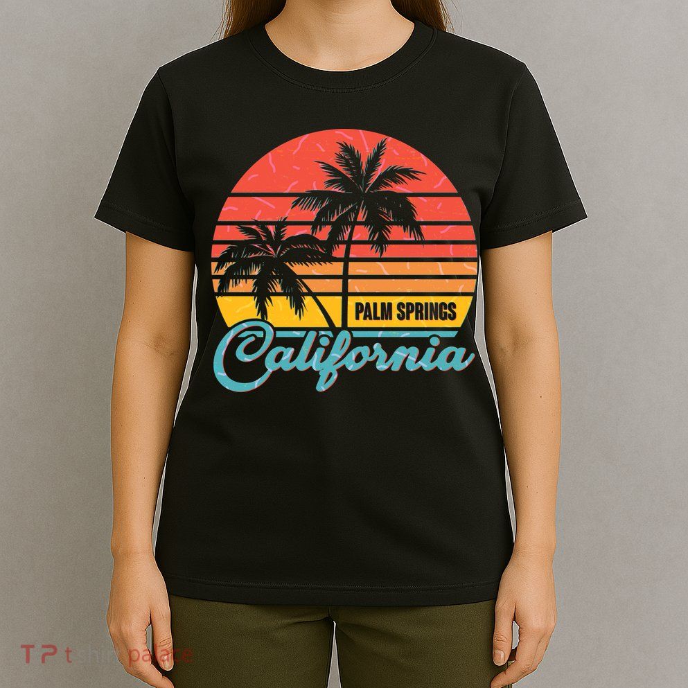 Vintage Sun Palm Trees Palm Springs California T-Shirt