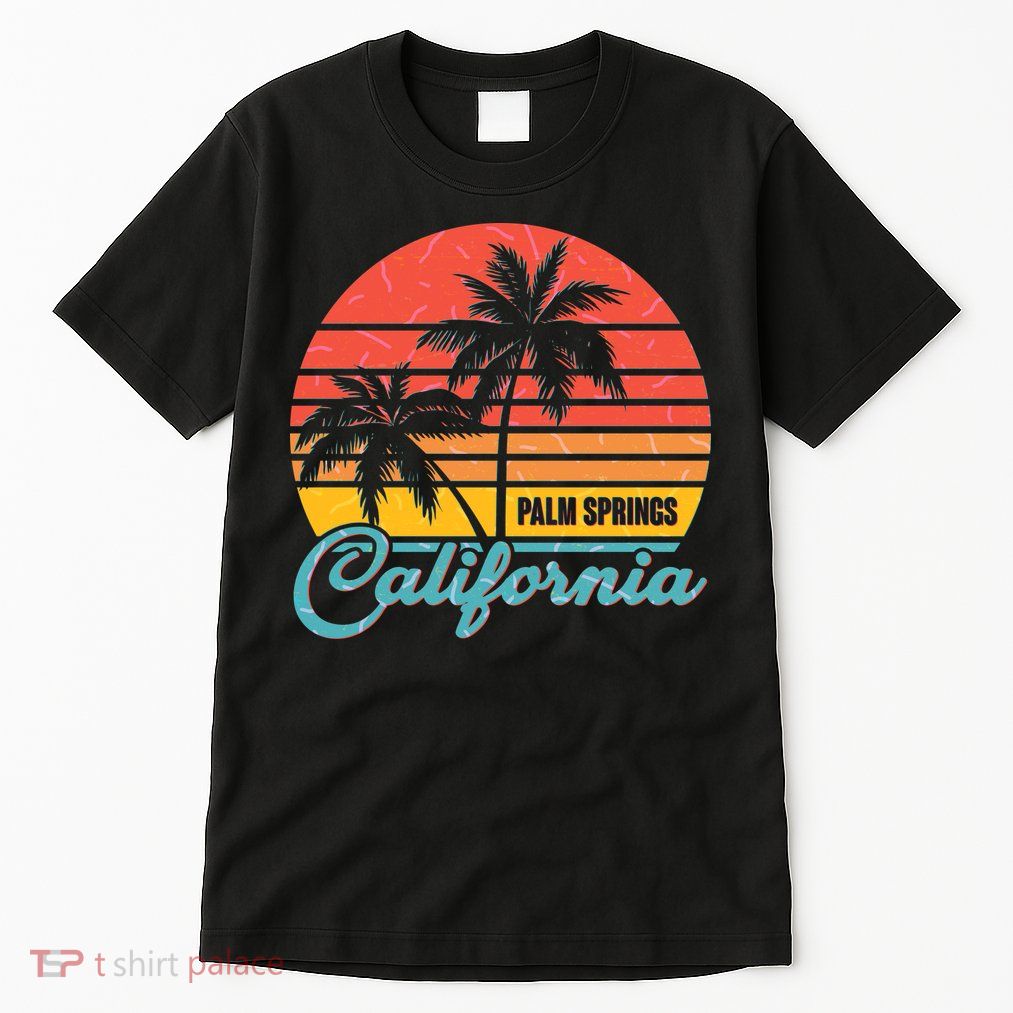 Vintage Sun Palm Trees Palm Springs California Tall T-Shirt