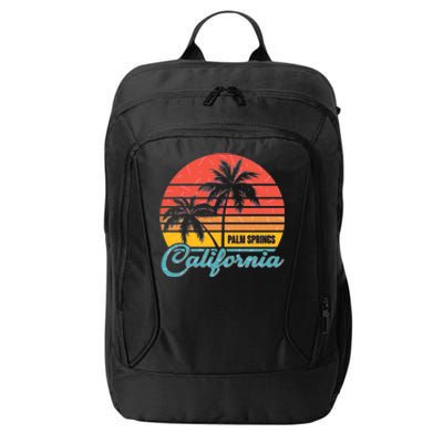 Vintage Sun Palm Trees Palm Springs California City Backpack