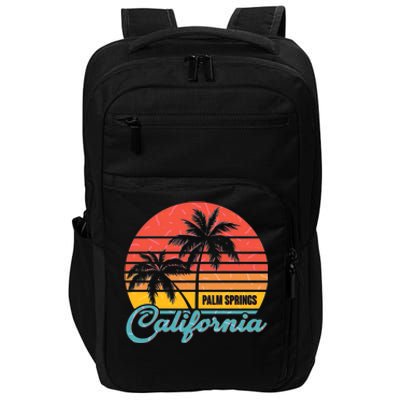 Vintage Sun Palm Trees Palm Springs California Impact Tech Backpack