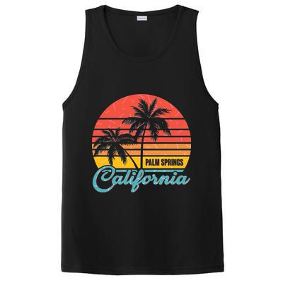 Vintage Sun Palm Trees Palm Springs California PosiCharge Competitor Tank