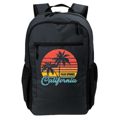 Vintage Sun Palm Trees Palm Springs California Daily Commute Backpack